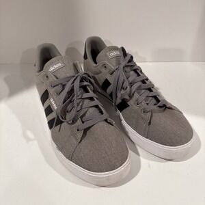 Adidas Daily‎ 3.0 Mens 12 Gray Canvas Skateing Shoes Sneakers Casual FW3270